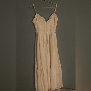 Long flowy beachy spaghetti strap dress.